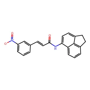 (E)-N-(1,2-dihydroacenaphthylen-5-yl)-3-(3-nitrophenyl)prop-2-enamide structure