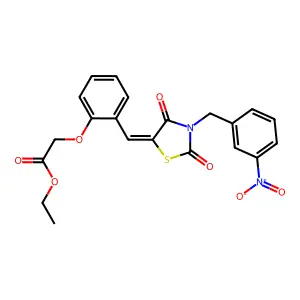 ethyl (2-{(E)-[3-(3-nitrobenzyl)-2,4-dioxo-1,3-thiazolidin-5-ylidene]methyl}phenoxy)acetate structure