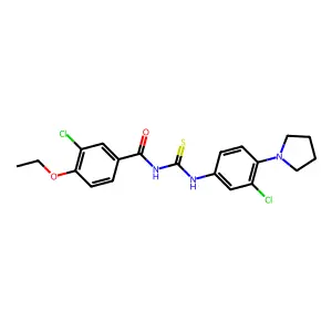 3-chloro-N-[(3-chloro-4-pyrrolidin-1-ylphenyl)carbamothioyl]-4-ethoxybenzamide structure