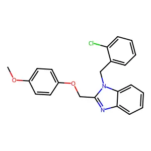1-(2-chlorobenzyl)-2-((4-methoxyphenoxy)methyl)-1H-benzo[d]imidazole structure
