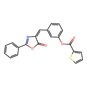 3-[(5-oxo-2-phenyl-1,3-oxazol-4(5H)-ylidene)methyl]phenyl 2-thiophenecarboxylate structure
