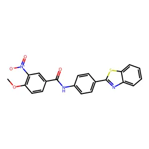 N-[4-(1,3-benzothiazol-2-yl)phenyl]-4-methoxy-3-nitrobenzamide structure