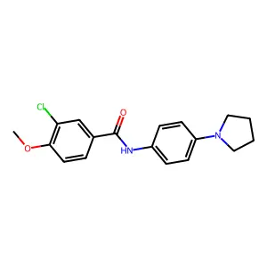 3-chloro-4-methoxy-N-(4-pyrrolidin-1-ylphenyl)benzamide structure