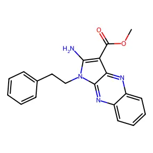 methyl 2-amino-1-(2-phenylethyl)-1H-pyrrolo[2,3-b]quinoxaline-3-carboxylate structure