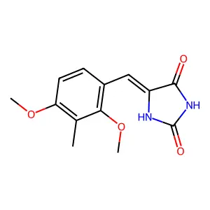 (5E)-5-[(2,4-dimethoxy-3-methylphenyl)methylidene]imidazolidine-2,4-dione structure