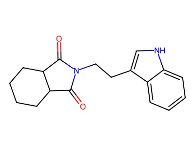2-[2-(1H-indol-3-yl)ethyl]hexahydro-1H-isoindole-1,3(2H)-dione structure
