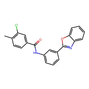N-[3-(1,3-benzoxazol-2-yl)phenyl]-3-chloro-4-methylbenzamide structure