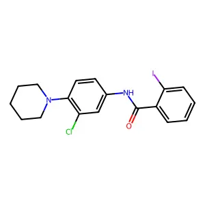 N-(3-chloro-4-piperidin-1-ylphenyl)-2-iodobenzamide structure