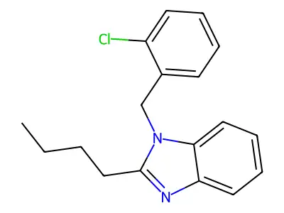 2-Butyl-1-[(2-chlorophenyl)methyl]benzimidazole structure