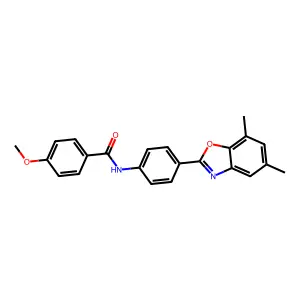 N-[4-(5,7-dimethyl-1,3-benzoxazol-2-yl)phenyl]-4-methoxybenzamide structure
