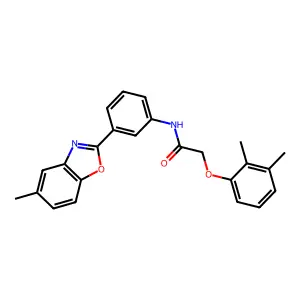 2-(2,3-dimethylphenoxy)-N-[3-(5-methyl-1,3-benzoxazol-2-yl)phenyl]acetamide structure