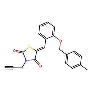 (5E)-5-{2-[(4-methylbenzyl)oxy]benzylidene}-3-(prop-2-yn-1-yl)-1,3-thiazolidine-2,4-dione structure