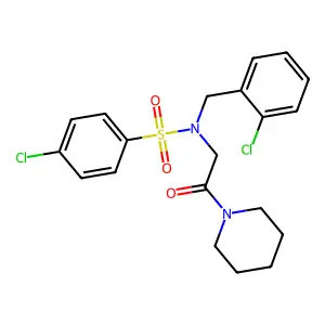 4-chloro-N-(2-chlorobenzyl)-N-[2-oxo-2-(piperidin-1-yl)ethyl]benzenesulfonamide structure