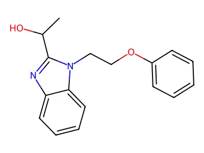 1-(1-(2-phenoxyethyl)-1H-benzo[d]imidazol-2-yl)ethanol structure