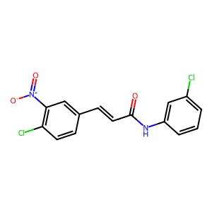 (E)-3-(4-chloro-3-nitrophenyl)-N-(3-chlorophenyl)prop-2-enamide structure