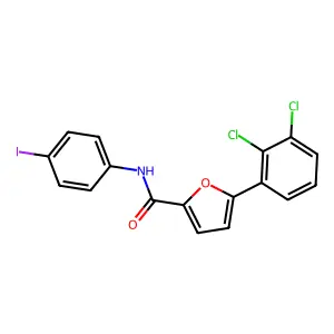 5-(2,3-dichlorophenyl)-N-(4-iodophenyl)furan-2-carboxamide structure