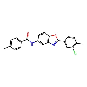 N-[2-(3-chloro-4-methylphenyl)-1,3-benzoxazol-5-yl]-4-methylbenzamide structure