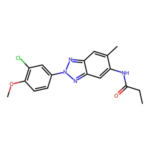 N-[2-(3-chloro-4-methoxyphenyl)-6-methylbenzotriazol-5-yl]propanamide structure