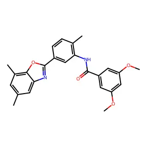 N-[5-(5,7-dimethyl-1,3-benzoxazol-2-yl)-2-methylphenyl]-3,5-dimethoxybenzamide structure