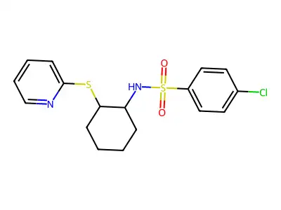 4-chloro-N-(2-pyridin-2-ylsulfanylcyclohexyl)benzenesulfonamide structure
