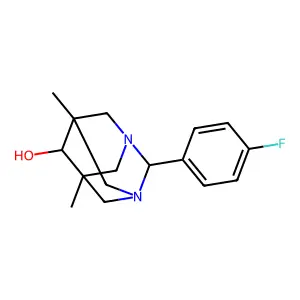 2-(4-Fluorophenyl)-5,7-dimethyl-1,3-diazatricyclo[3.3.1.1~3,7~]decan-6-ol structure