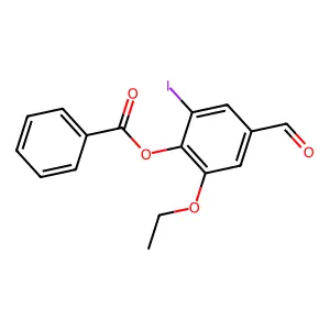 2-Ethoxy-4-formyl-6-iodophenyl benzoate structure