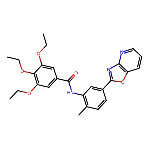 3,4,5-triethoxy-N-[2-methyl-5-([1,3]oxazolo[4,5-b]pyridin-2-yl)phenyl]benzamide structure