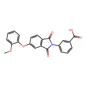 3-[5-(2-Methoxyphenoxy)-1,3-dioxoisoindol-2-yl]benzoic acid structure