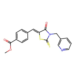 methyl 4-{(Z)-[4-oxo-3-(pyridin-3-ylmethyl)-2-thioxo-1,3-thiazolidin-5-ylidene]methyl}benzoate structure
