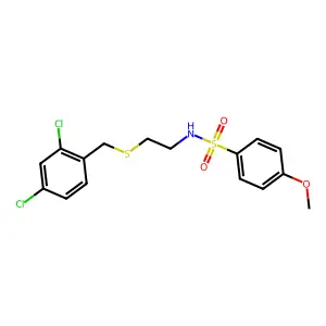 N-[2-[(2,4-dichlorophenyl)methylsulfanyl]ethyl]-4-methoxybenzenesulfonamide structure