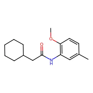 2-cyclohexyl-N-(2-methoxy-5-methylphenyl)acetamide structure