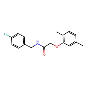 2-(2,5-dimethylphenoxy)-N-(4-fluorobenzyl)acetamide structure