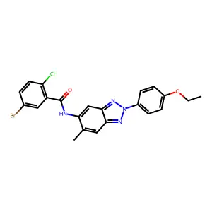 5-bromo-2-chloro-N-[2-(4-ethoxyphenyl)-6-methylbenzotriazol-5-yl]benzamide structure