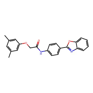 N-[4-(1,3-benzoxazol-2-yl)phenyl]-2-(3,5-dimethylphenoxy)acetamide structure