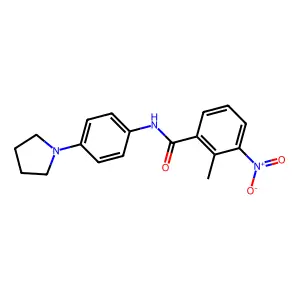 2-methyl-3-nitro-N-[4-(pyrrolidin-1-yl)phenyl]benzamide structure