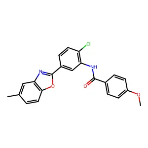 N-[2-chloro-5-(5-methyl-1,3-benzoxazol-2-yl)phenyl]-4-methoxybenzamide structure