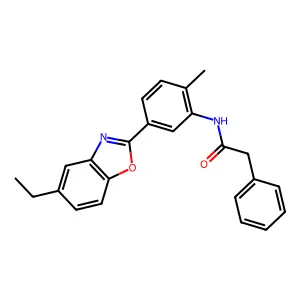 N-[5-(5-ethyl-1,3-benzoxazol-2-yl)-2-methylphenyl]-2-phenylacetamide structure