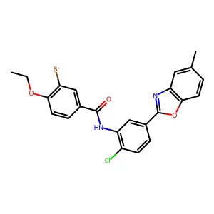 3-bromo-N-[2-chloro-5-(5-methyl-1,3-benzoxazol-2-yl)phenyl]-4-ethoxybenzamide structure
