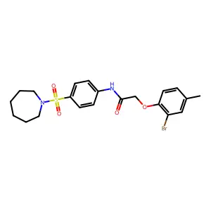 N-[4-(azepan-1-ylsulfonyl)phenyl]-2-(2-bromo-4-methylphenoxy)acetamide structure