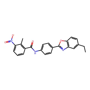 N-[4-(5-ethyl-1,3-benzoxazol-2-yl)phenyl]-2-methyl-3-nitrobenzamide structure