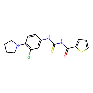 N-[(3-chloro-4-pyrrolidin-1-ylphenyl)carbamothioyl]thiophene-2-carboxamide structure