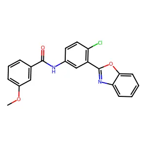 N-[3-(1,3-benzoxazol-2-yl)-4-chlorophenyl]-3-methoxybenzamide structure