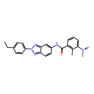 N-[2-(4-ethylphenyl)benzotriazol-5-yl]-2-methyl-3-nitrobenzamide structure