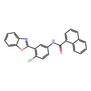 N-[3-(1,3-benzoxazol-2-yl)-4-chlorophenyl]naphthalene-1-carboxamide structure