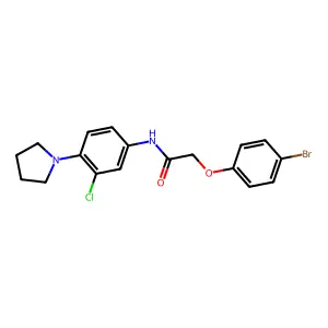 2-(4-bromophenoxy)-N-(3-chloro-4-pyrrolidin-1-ylphenyl)acetamide structure