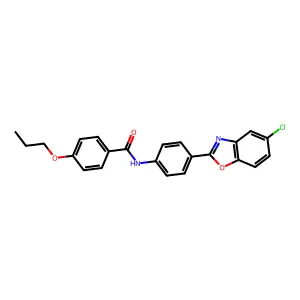 N-[4-(5-chloro-1,3-benzoxazol-2-yl)phenyl]-4-propoxybenzamide structure