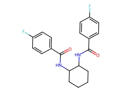 4-fluoro-N-[2-[(4-fluorobenzoyl)amino]cyclohexyl]benzamide structure