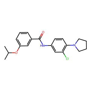 N-(3-chloro-4-pyrrolidin-1-ylphenyl)-3-propan-2-yloxybenzamide structure
