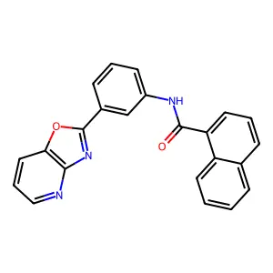 N-[3-([1,3]oxazolo[4,5-b]pyridin-2-yl)phenyl]naphthalene-1-carboxamide structure