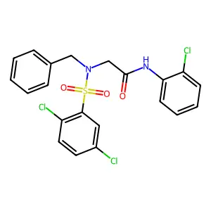 2-[benzyl-(2,5-dichlorophenyl)sulfonylamino]-N-(2-chlorophenyl)acetamide structure